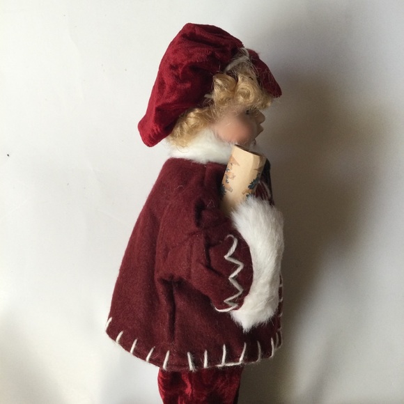 Christmas Caroler Porcelain Boy Doll 14" NWOT - Picture 3 of 5